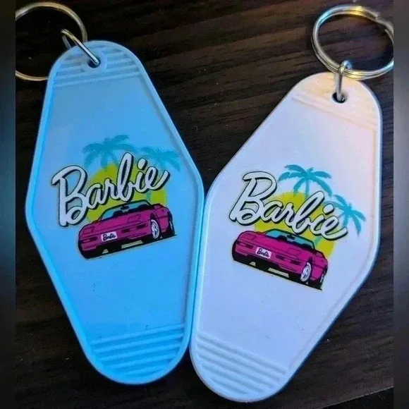 Retro motel keychain Barbie Corvette. Listing price for one keychain onl… - Picture 4 of 6